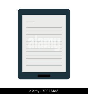 E-book electronic reader device, digital reading concept - vector illustration Stock Vector