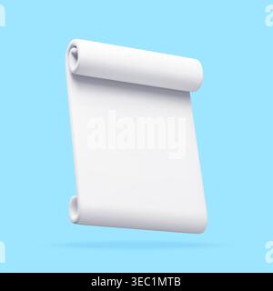 3d scroll paper icon. Stock Vector