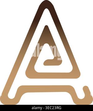 Modern golden brown letter A logo design with abstract layered shape, minimalist monogram symbol isolated on white background for branding use Stock Vector