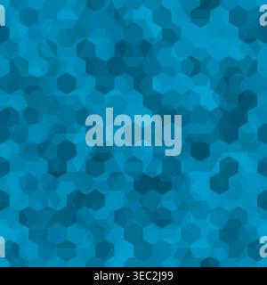 Vector background with denim blue hexagons overlay illustration Stock Vector