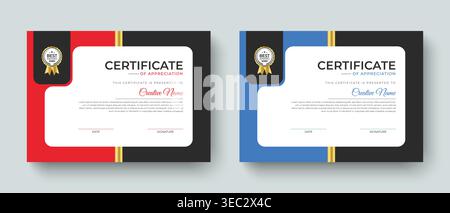 Abstract creative certificate of achievement award design layout template. Multipurpose achievement certificate, academic, graduation, appreciation Stock Vector