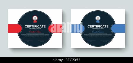 Modern shapes certificate of achievement award design layout template. Professional achievement certificate, academic, graduation, appreciation Stock Vector