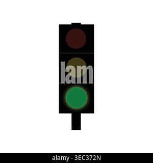 Modern traffic light icon for road safety ads, apps Stock Vector