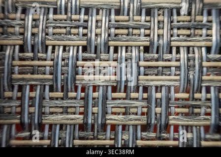 Closeup of interwoven lines of grey and yellow Stock Photo