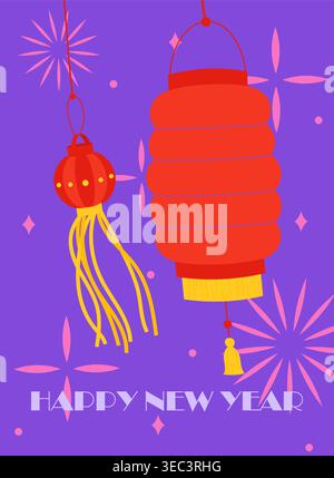 Chinese New Year Lanterns. Vector illustration Stock Vector