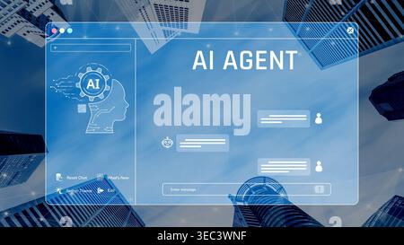 AI image generator interface enables image, AI, and generator process by converting user prompt into visual content using intelligent algorithms Stock Photo