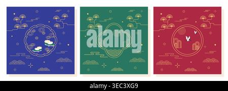 Oriental motif set. Vector illustration Stock Vector