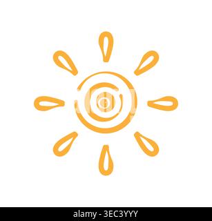 Simple bright sun icon. Vector illustration Stock Vector