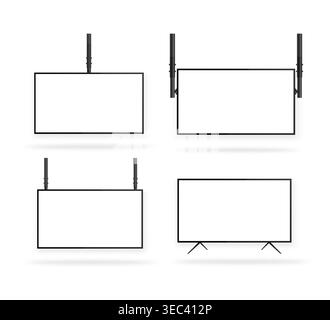 Mockup set of blank digital screens for advertising or information display purposes Stock Vector
