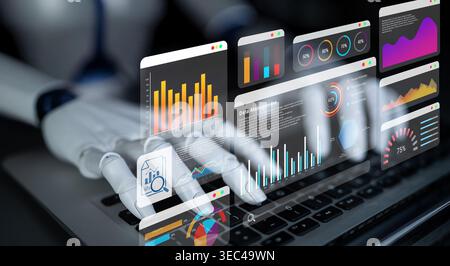 Artificial intelligence enhances data management and analytics dashboard for performance optimization Parse Stock Photo