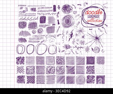 Handmade doodle set. Back to school . Hand drawn. Not AI, vector illustration. Stock Vector