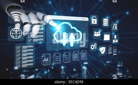AI automating data synchronization and storage management, enhancing performance and data security in cloud environments Parse Stock Photo