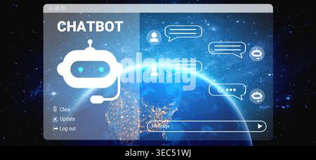 AI chatbot system automates communication, enhances customer interaction, and provides instant responses for improved user experience and digital Stock Photo