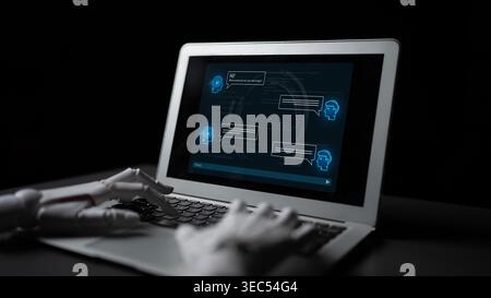 AI enhances chatbot interface by streamlining chatbot, communication, and AI support into one intelligent conversational platform Latch Stock Photo