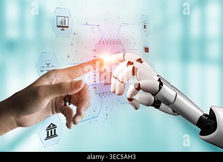 AI enhances system integration by optimizing AI, system, and integration to deliver seamless digital services and intelligent operations Vouch Stock Photo