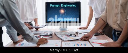 Generative AI virtual assistant tools for prompt engineer and user for ease of engage artificial intelligence AI technology help people to work with Stock Photo