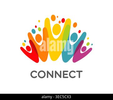 Human community icon, people union or happy family Stock Vector