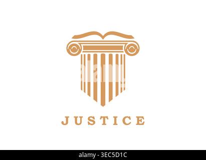 Attorney office and justice law firm icon Stock Vector