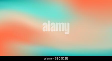 Soft teal orange pastel gradient background Stock Vector