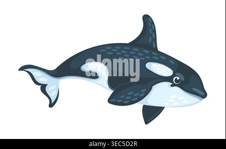 Orca whale underwater animal cartoon character Stock Vector