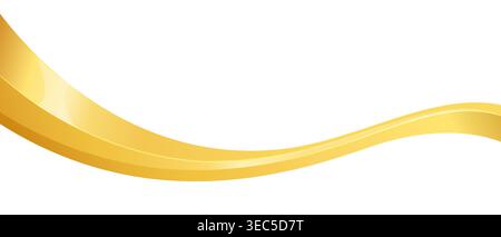 Golden stripe swoosh, elegant gold ribbon wave Stock Vector