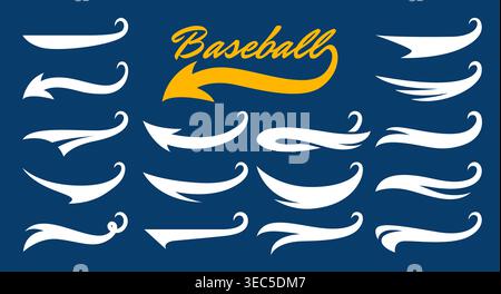 American sport swoosh and swish with tail ribbons Stock Vector