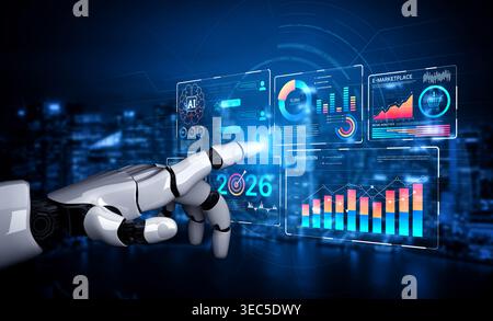 AI powers data analytics with predictive insights, smart dashboards, and real-time modeling for strategic decision-making. Artificial intelligence Stock Photo