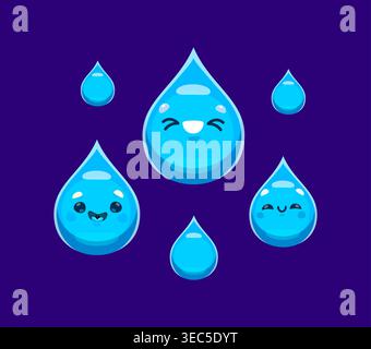 Cartoon funny water drop characters Stock Vector