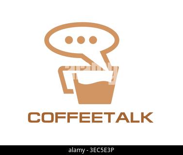 Coffee talk icon cappuccino cup chat speech bubble Stock Vector