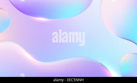 vibrant 3D abstract background fluid holographic shapes and soft pastel gradients to create a futuristic ethereal atmosphere for modern web projects Stock Vector