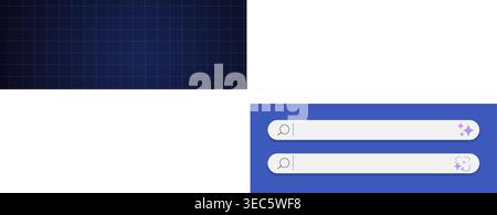 Website prompt bar, ai frame set. Artificial intelligence, machine learning technology, chat, futuristic, button. Search bar Internet browser engine. Vector illustration Stock Vector