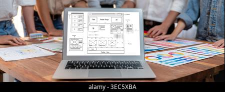 Website design software provide brisk template for online retail business and e-commerce Stock Photo