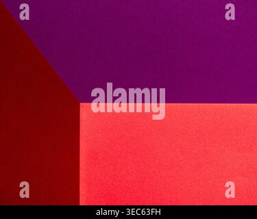 Abstract composition featuring geometric shapes in red and purple hues. Stock Photo
