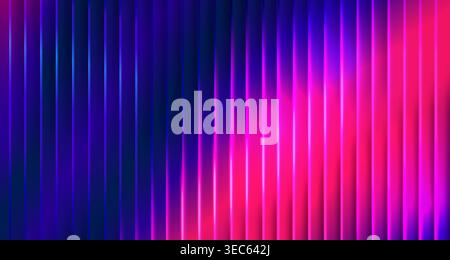 Glossy glass fractal with gradient pink purple colors, realistic vector illustration. Futuristic prism effect, blending neon lights and linear geometric pattern , vibrant glass textures. Stock Vector