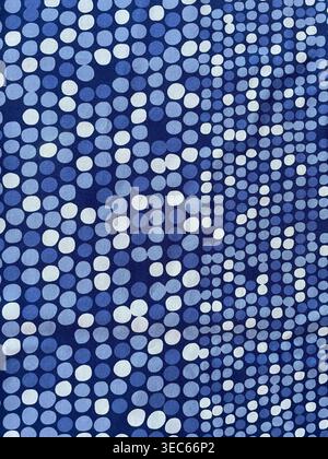 Abstract blue background with soft bokeh circles in varying sizes, creating a modern and elegant dynamic light pattern Stock Photo