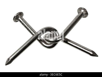 Classic nails puzzle on white background Stock Photo