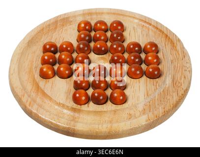 Marble solitaire isolated on white background Stock Photo