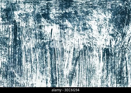 Blue ink scribble on white. Scratched surface. Abstract grunge background Stock Photo