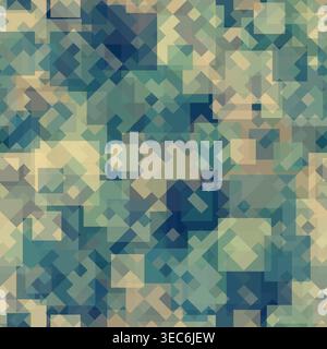 Tender dirty colors seamless pattern with abstract rectangles. Stock Vector