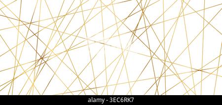 Modern abstract pattern with straight golden lines creating geometric background texture vector illustration. Stock Vector
