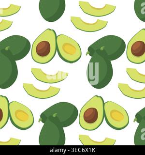 Avocado and banana seamless pattern background Stock Vector
