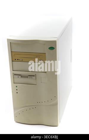 old computer case isolated on the white background Stock Photo