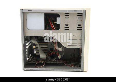 old computer case isolated on the white background Stock Photo