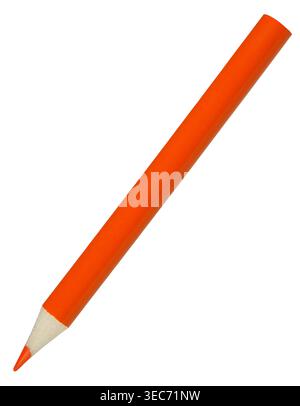 Red colored pencil isolated on white Stock Photo