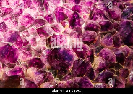 Background texture of purple amethyst gemstone Stock Photo