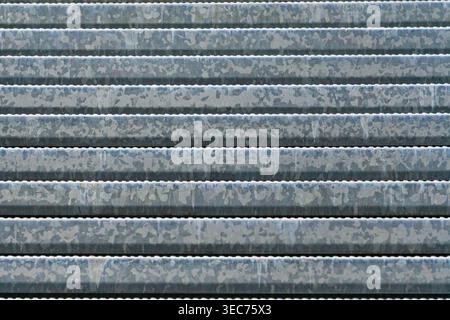 Corrugated galvanized metal surface texture Stock Photo