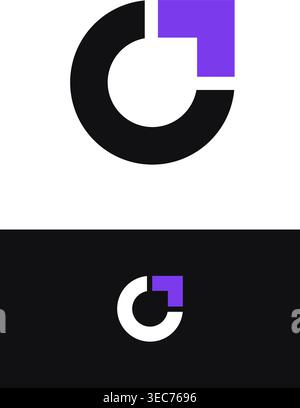 Minimal circular arrow logo combining rotation and growth concept in a clean geometric style. Suitable for technology, startup, automation, digital pr Stock Vector