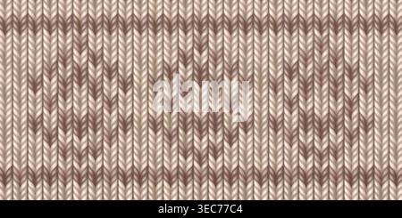 Scandinavian sweater pattern with traditional winter knit design, realistic vector background. Seamless texture, decorative geometric motif with brown diamonds on beige bg, fairisle knitwear style Stock Vector