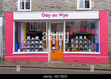 Bookshop Gay on Wye, Hay-on-Wye, Wales, Great Britain Stock Photo