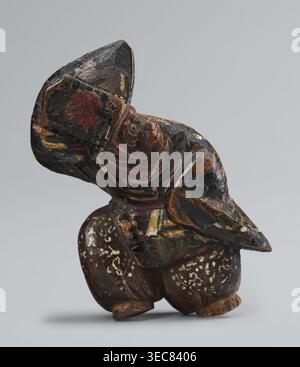 Netsuke Rabbit Dancing Netsuke in the shape of a sanbasô dancer, Japanese, Edo period 18th ...